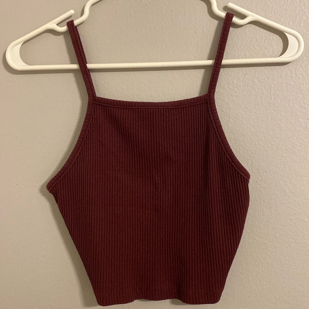 Aeropostale Ribbed Cropped Tank Top (M)